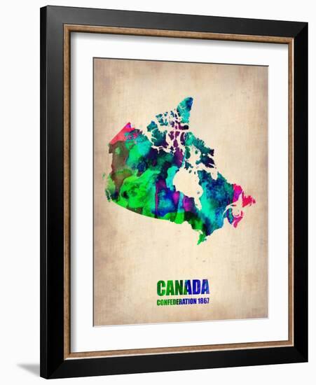 Canada Watercolor Map-NaxArt-Framed Art Print