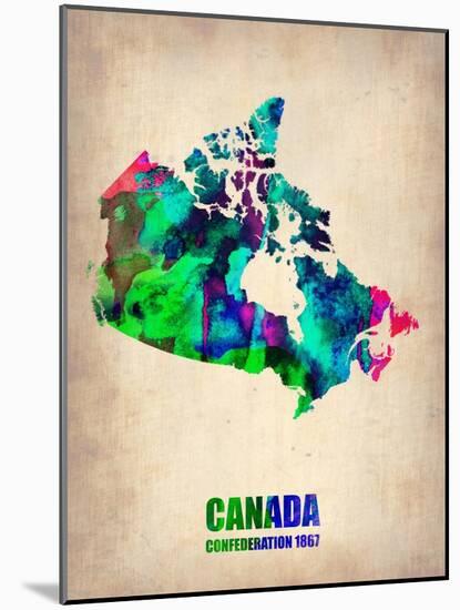 Canada Watercolor Map-NaxArt-Mounted Art Print