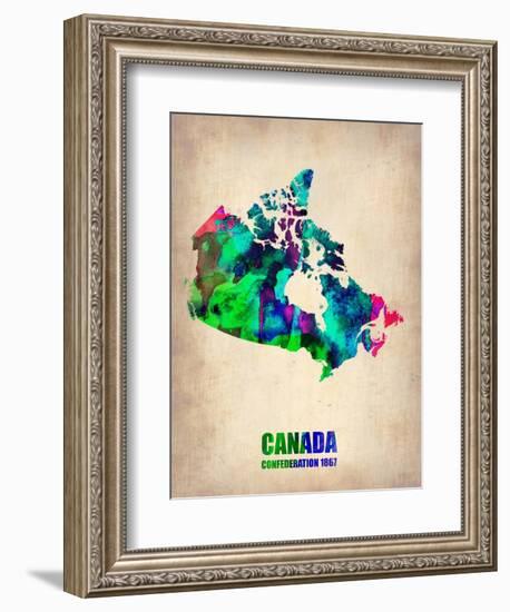 Canada Watercolor Map-NaxArt-Framed Art Print