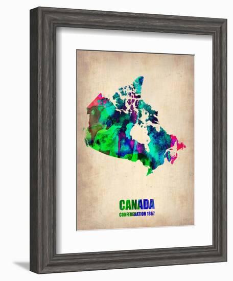 Canada Watercolor Map-NaxArt-Framed Art Print