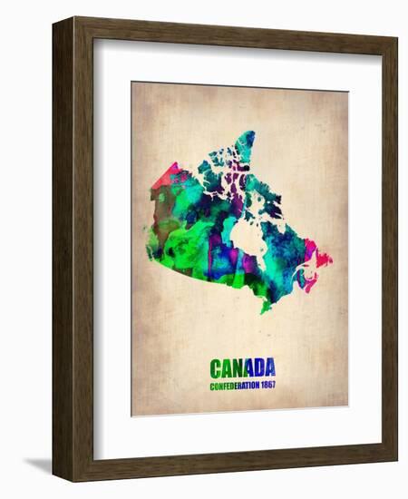 Canada Watercolor Map-NaxArt-Framed Art Print