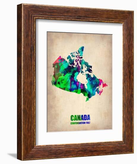 Canada Watercolor Map-NaxArt-Framed Art Print