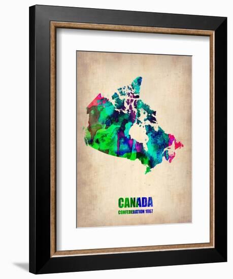 Canada Watercolor Map-NaxArt-Framed Art Print