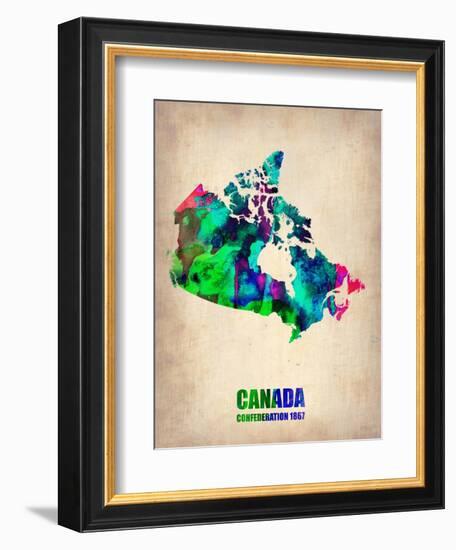 Canada Watercolor Map-NaxArt-Framed Art Print