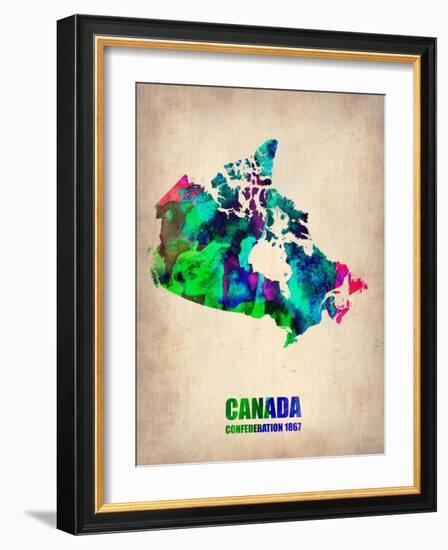 Canada Watercolor Map-NaxArt-Framed Art Print