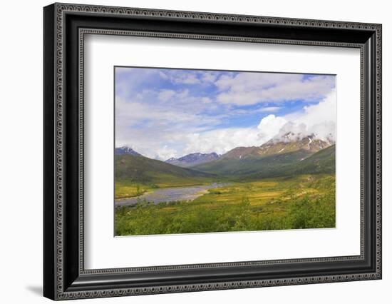 Canada, Yukon. Landscape of Tombstone Range and North Klondike River.-Jaynes Gallery-Framed Photographic Print