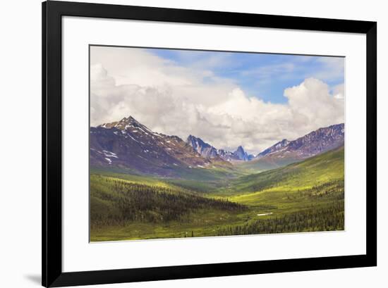 Canada, Yukon. Landscape of Tombstone Range and North Klondike River.-Jaynes Gallery-Framed Premium Photographic Print