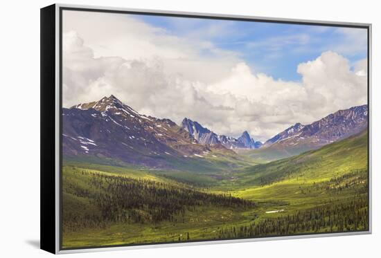 Canada, Yukon. Landscape of Tombstone Range and North Klondike River.-Jaynes Gallery-Framed Premier Image Canvas