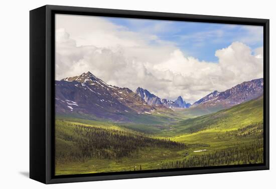 Canada, Yukon. Landscape of Tombstone Range and North Klondike River.-Jaynes Gallery-Framed Premier Image Canvas