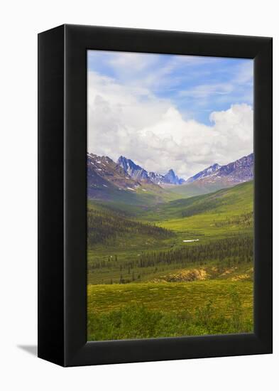 Canada, Yukon. Landscape of Tombstone Range and North Klondike River.-Jaynes Gallery-Framed Premier Image Canvas