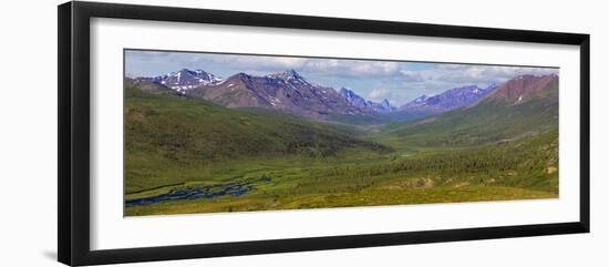 Canada, Yukon. Panorama of Tombstone Range and North Klondike River.-Jaynes Gallery-Framed Photographic Print