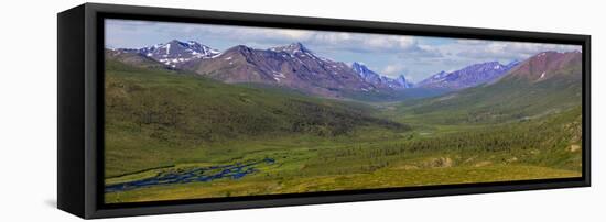 Canada, Yukon. Panorama of Tombstone Range and North Klondike River.-Jaynes Gallery-Framed Premier Image Canvas