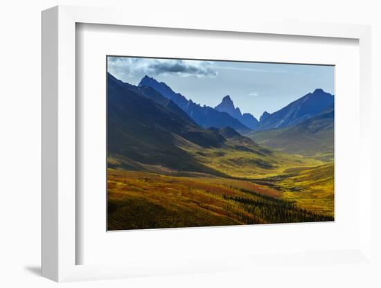 Canada, Yukon, Tombstone Territorial Park, Fall color and mountain valley views.-Yuri Choufour-Framed Photographic Print