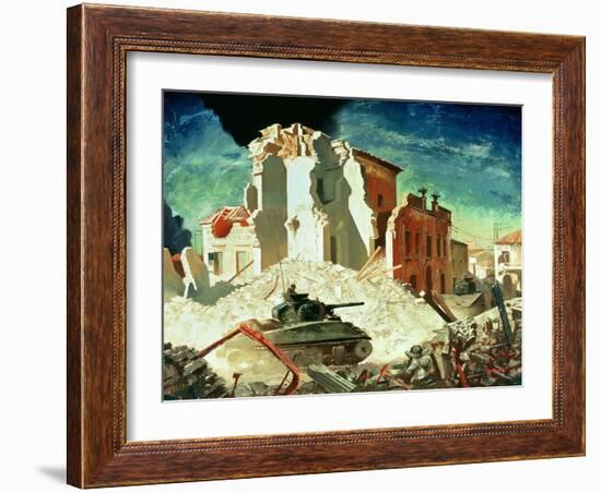 Canadian Armour Passing Through Ortona, 1944-Charles Fraser Comfort-Framed Giclee Print