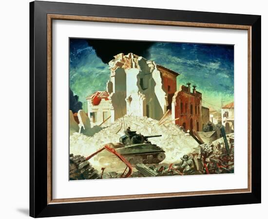 Canadian Armour Passing Through Ortona, 1944-Charles Fraser Comfort-Framed Giclee Print