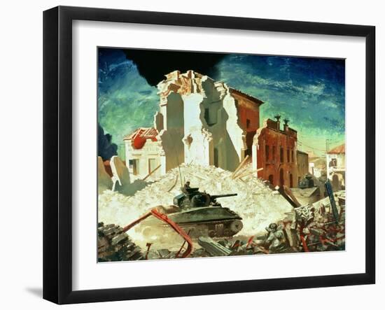 Canadian Armour Passing Through Ortona, 1944-Charles Fraser Comfort-Framed Giclee Print