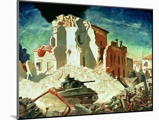 Canadian Armour Passing Through Ortona, 1944-Charles Fraser Comfort-Mounted Giclee Print