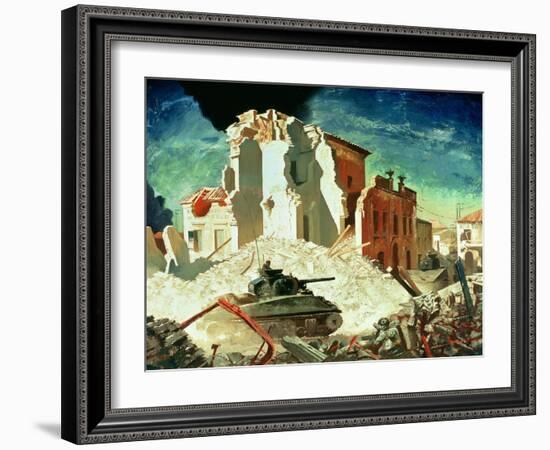 Canadian Armour Passing Through Ortona, 1944-Charles Fraser Comfort-Framed Giclee Print
