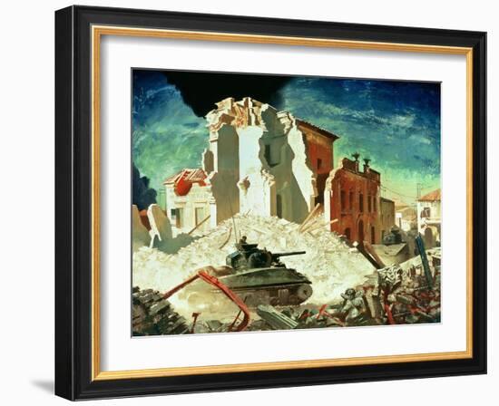 Canadian Armour Passing Through Ortona, 1944-Charles Fraser Comfort-Framed Giclee Print