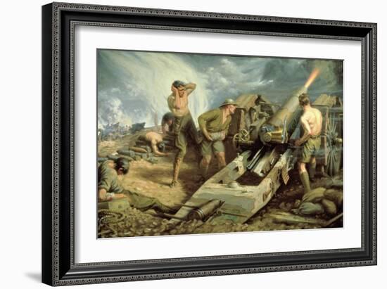 Canadian Artillery in Action, c.1915-Kenneth Forbes-Framed Giclee Print