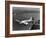 Canadian Colonial Airways Passenger Plane Flys over George Washington Bridge in Montreal, Canada-Margaret Bourke-White-Framed Photographic Print