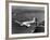 Canadian Colonial Airways Passenger Plane Flys over George Washington Bridge in Montreal, Canada-Margaret Bourke-White-Framed Photographic Print