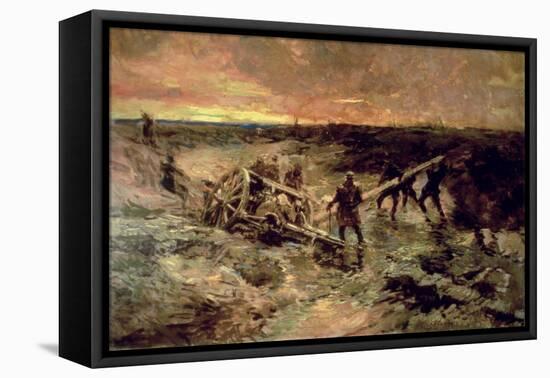 Canadian Gunners in the Mud, Passchendaele, 1917-Alfred Bastien-Framed Premier Image Canvas