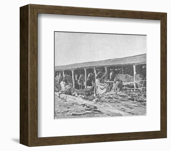 Canadian Horses In Shelters-Sir Alfred Munnings-Framed Premium Giclee Print