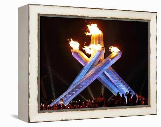 Canadian Ice Hockey Legend Wayne Gretzky as He Lights the Olympic Flame at the 2010 Winter Games-null-Framed Premier Image Canvas