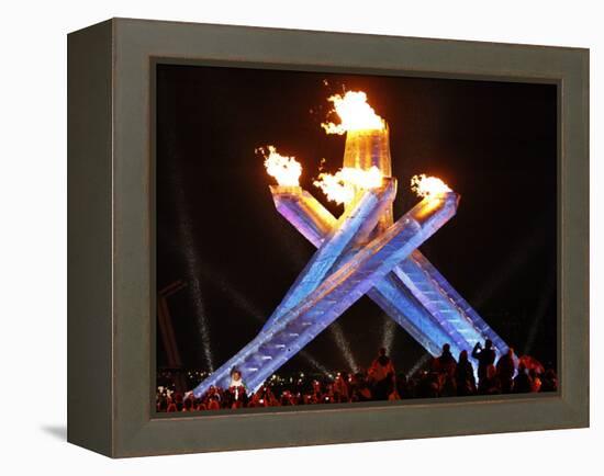 Canadian Ice Hockey Legend Wayne Gretzky as He Lights the Olympic Flame at the 2010 Winter Games-null-Framed Premier Image Canvas