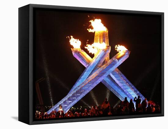 Canadian Ice Hockey Legend Wayne Gretzky as He Lights the Olympic Flame at the 2010 Winter Games-null-Framed Premier Image Canvas