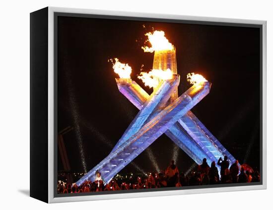 Canadian Ice Hockey Legend Wayne Gretzky as He Lights the Olympic Flame at the 2010 Winter Games-null-Framed Premier Image Canvas