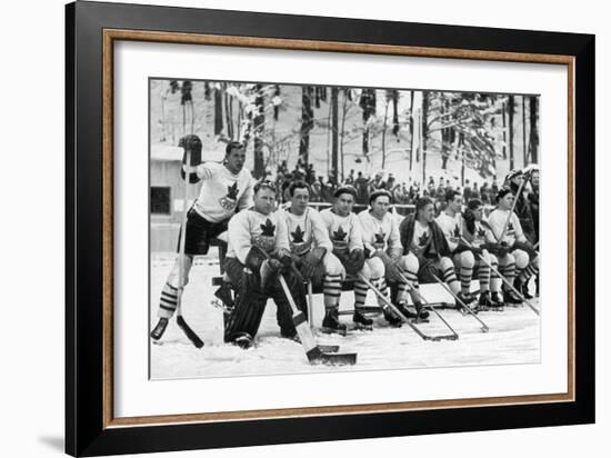 Canadian Ice Hockey Team, Winter Olympic Games, Garmisch-Partenkirchen, Germany, 1936-null-Framed Giclee Print