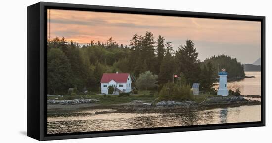 Canadian Lighthouse at Beginning of Wrangell Narrows-Michael Qualls-Framed Premier Image Canvas
