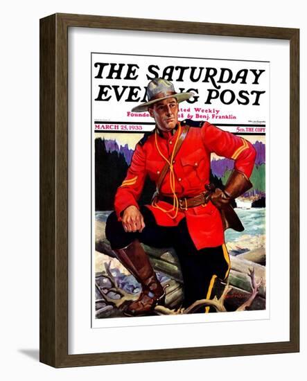 "Canadian Mountie," Saturday Evening Post Cover, March 25, 1933-Edgar Franklin Wittmack-Framed Giclee Print