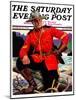 "Canadian Mountie," Saturday Evening Post Cover, March 25, 1933-Edgar Franklin Wittmack-Mounted Giclee Print