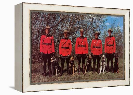 Canadian Mounties with Dogs-null-Framed Stretched Canvas