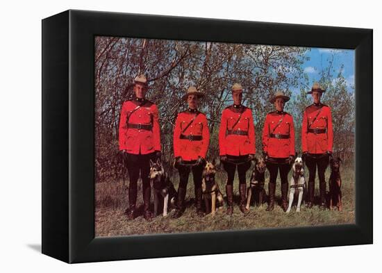 Canadian Mounties with Dogs-null-Framed Stretched Canvas