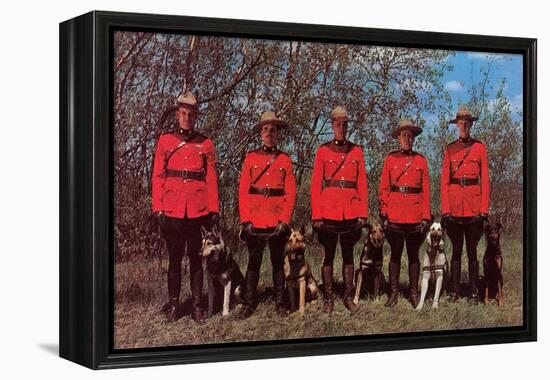Canadian Mounties with Dogs-null-Framed Stretched Canvas