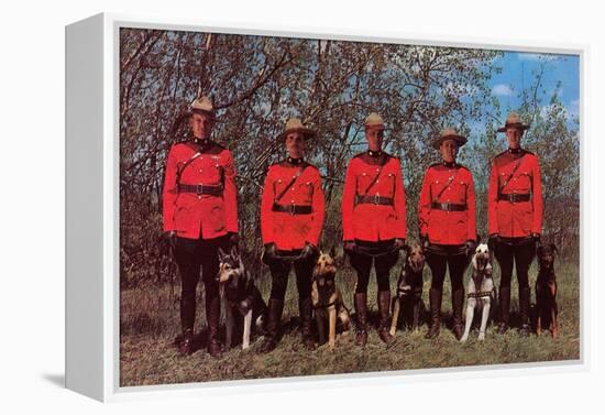 Canadian Mounties with Dogs-null-Framed Stretched Canvas