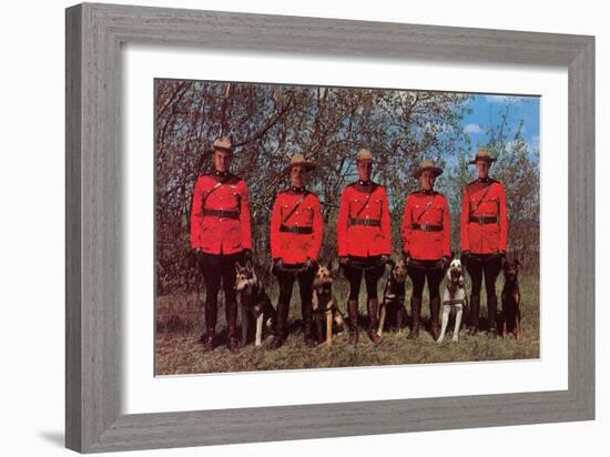 Canadian Mounties with Dogs-null-Framed Art Print