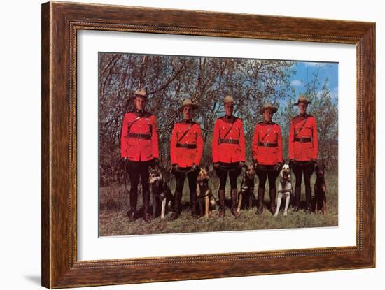 Canadian Mounties with Dogs-null-Framed Art Print