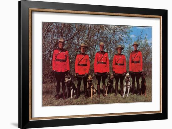 Canadian Mounties with Dogs-null-Framed Art Print