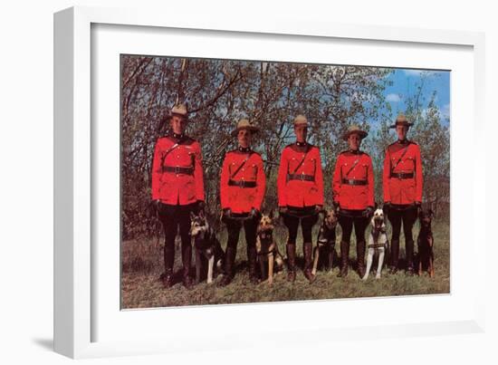 Canadian Mounties with Dogs-null-Framed Art Print