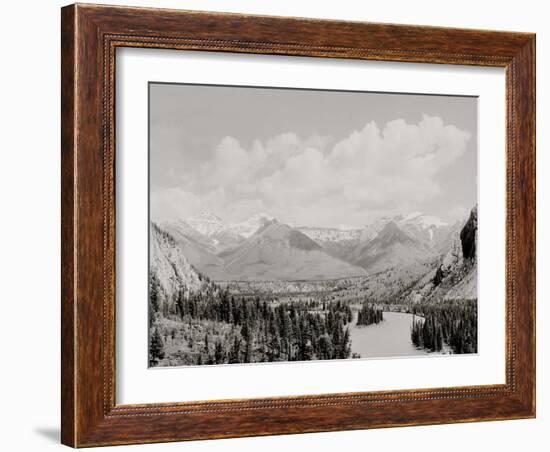 Canadian National Park, Down Bow Valley from Banff Springs Hotel, Alberta, Canada-null-Framed Photo