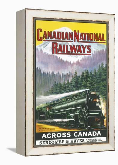 Canadian National Railways Poster Showing a Steam Engine Train in Canada-null-Framed Premier Image Canvas