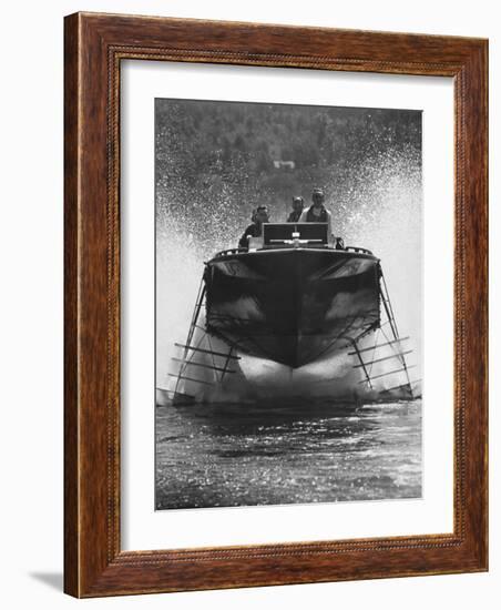 Canadian Navy Hydrofoil Boat, on the Test Run-Peter Stackpole-Framed Photographic Print