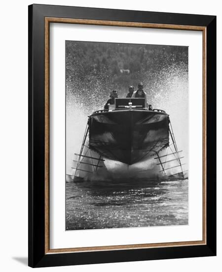 Canadian Navy Hydrofoil Boat, on the Test Run-Peter Stackpole-Framed Photographic Print