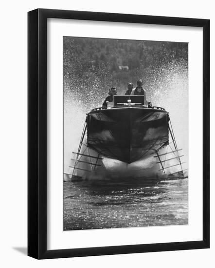 Canadian Navy Hydrofoil Boat, on the Test Run-Peter Stackpole-Framed Photographic Print