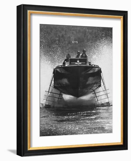 Canadian Navy Hydrofoil Boat, on the Test Run-Peter Stackpole-Framed Photographic Print